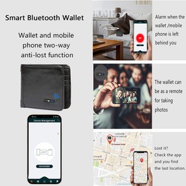 Anti-Lost Wallet for Men, Mens Wallet with GPS Position Locator & Bluetooth Tracker Finder