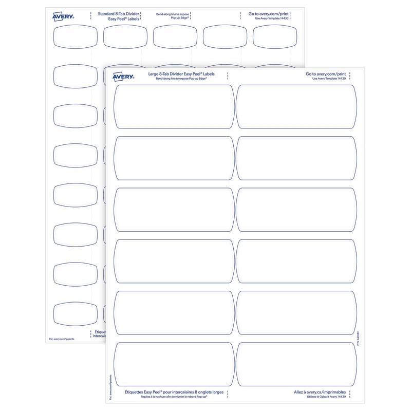 Avery Big Tab Printable White Label Dividers with Easy Peel,