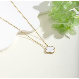 VRPETLNK 18K Gold Plated necklace for Women Fashion Jewelry necklace Jewelry Gifts for Women (White necklace)