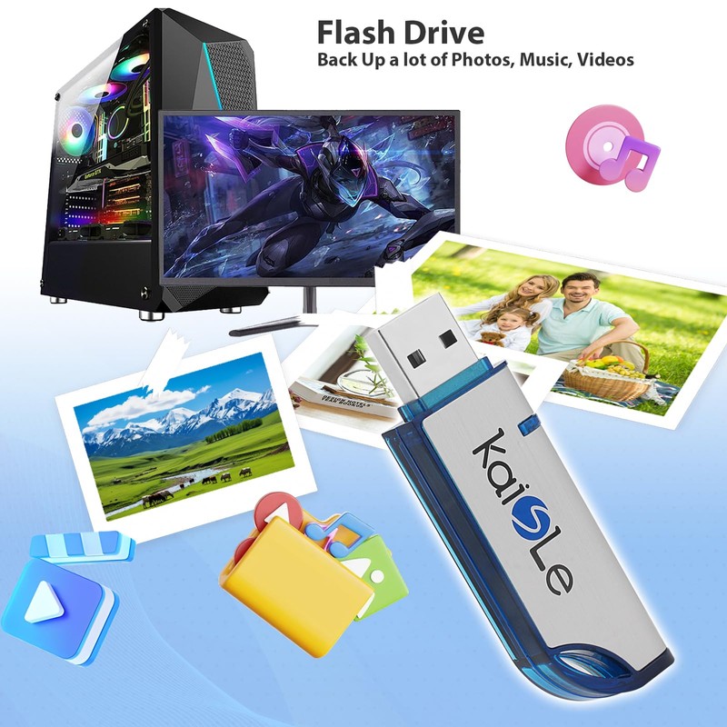 KAISLE 64GB USB Flash Drive, External USB Flash Memory Storage