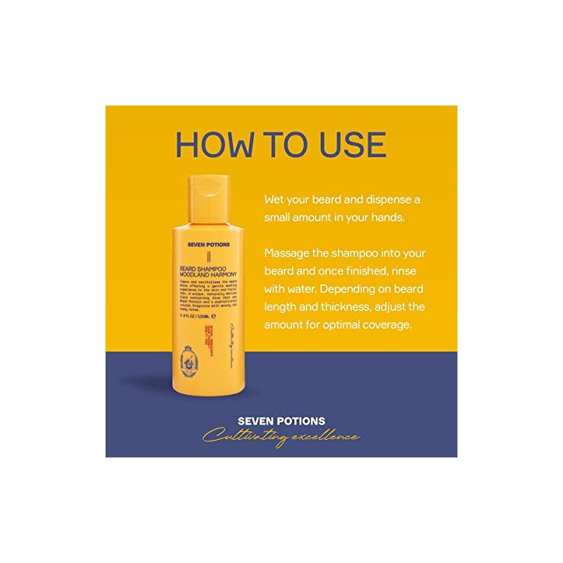 Seven Potions Beard Shampoo for Men 3.38 fl oz. Make