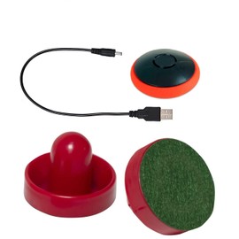 Disco de hockey de aire recargable para hockey sobre aire, disco de hockey recargable para cualquier superficie plana, disco de hockey sobre aire con cable de carga y disco de hockey de aire, 2 piezas