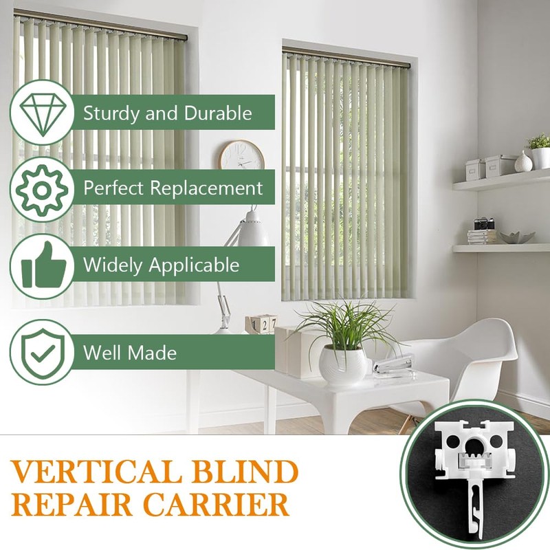 Vertical Blind Repair Carrier with Stem and Gear, Vertical Blinds