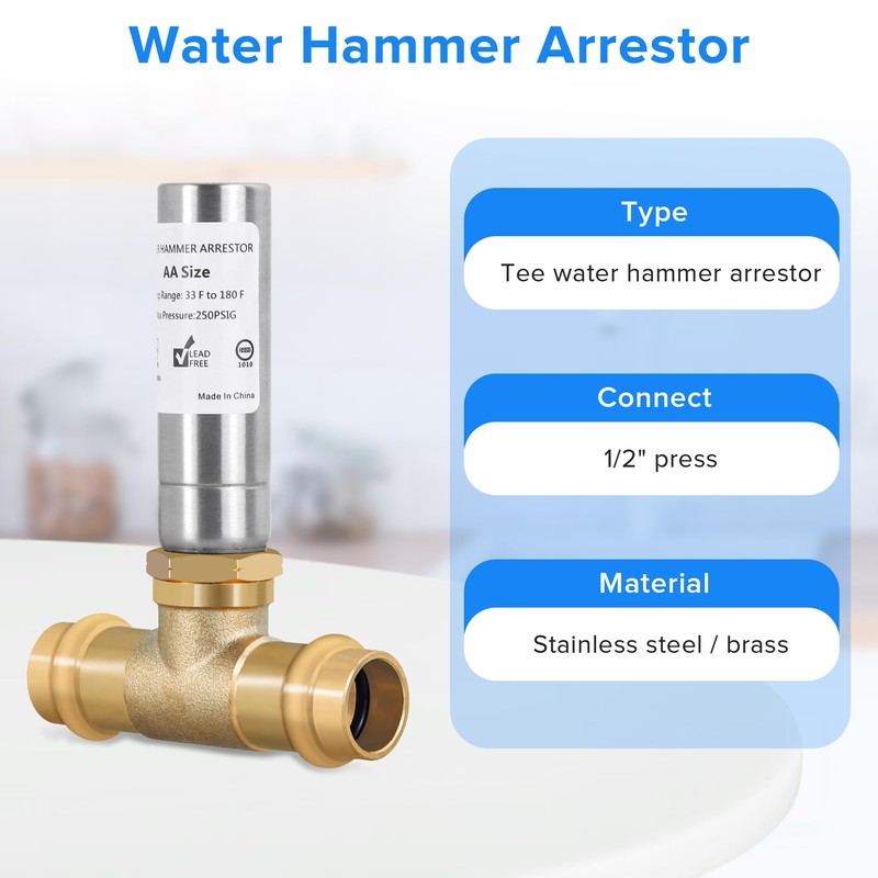 Yqimtion Propress Water Hammer Arrestor (2-Pack) - 1/2" Copper Press
