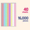 16,000 Pieces - 8mm Coloured Dot Stickers, Sticky Dots Labels