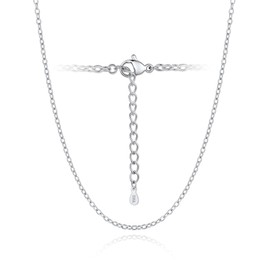 Silvora Women's Stainless Steel Curb Chain 2 mm Wide Cuban Anchor Chain Silver/Gold/Black/Rose Gold Stainless Steel Link Chain 36 cm - 76 cm Long Steel Chain Women Men without Pendant