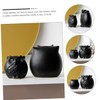 Ciieeo 2Pcs Black Ceramic Owl Figurines Creative Owl Shaped Statues