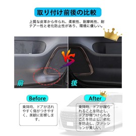 HUDIY Door Kick Guard, For New Alphard 40 Series Vehicles, Door Trim Guard, Set of 2 (Black)