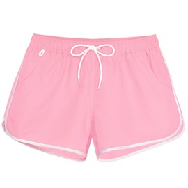 vxsvxm - Pantalones cortos de playa para mujer, secado rápido con bolsillos, pantalones cortos de verano, Rosado, M