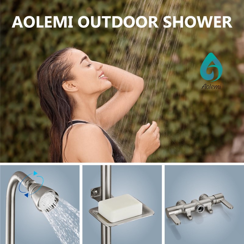 Aolemi Outdoor Shower Fixtures,Outdoor Shower Kit Faucet System 3 Inch