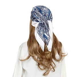 RIIQIICHY Head Scarf for Women Like Silk Scarf Hair Wrap for Sleeping Square Neck Scarf 27.5 x 27.5 inches