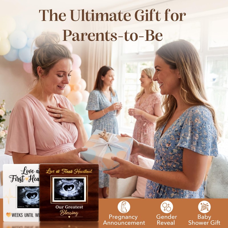 Magnetic Baby Ultrasound Picture Frame with Countdown Weeks