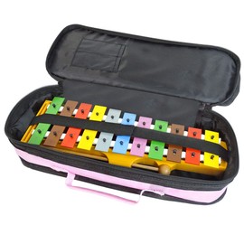 Sonor GS Glockenspiel Xylophone for Children Colourful Steel Singing Plates 11 Tones + Keepdrum Bag Pink