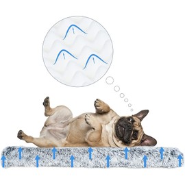 Dog Bed Mat for Large Dogs, Soft Plush Washable Dog Cage Bed with Removable Washable Cover and Waterproof Lining, Non-Slip Dog Bed (75 * 50 * 6cm)