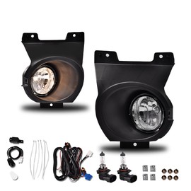 PIT66 Fog Lights w/Bulbs/Switch Compatible with Ford F150 2011 2012 2013 2014 (NOT Fit SVT Raptor Models), Bumper Fog Light Driving Lamps Clear Lens 1 Pair