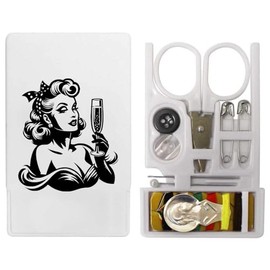 'Girl Drinking Champagne' Mini Travel Sewing Kit (SE00038687)