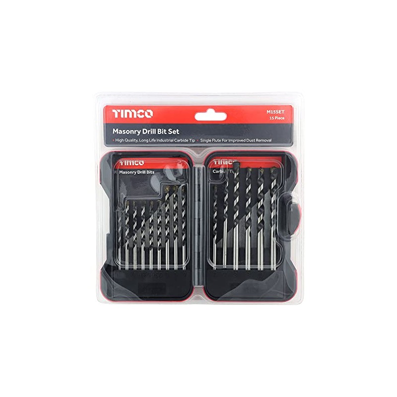 TIMCO Masonry Drill Bit Set - 15pc