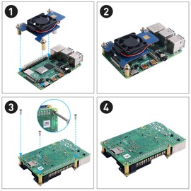 GeeekPi Raspberry Pi 4 PoE HAT Support IEEE 802.3af or 802.3at PoE standard,With Raspberry Pi Cooling Fan 30x30x7mm for Raspberry Pi 4 Model B / 3B+