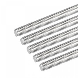 sourcing map 5 Pack M10 x 180mm Fully Threaded Rod 304 Stainless Steel Right Hand Threads Rod Bar Studs Clamps and U-Bolts
