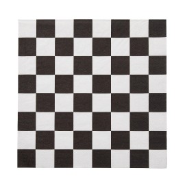 Fun Express Black & White Checkered Paper Luncheon Napkins - 6 1/2", 16 Count