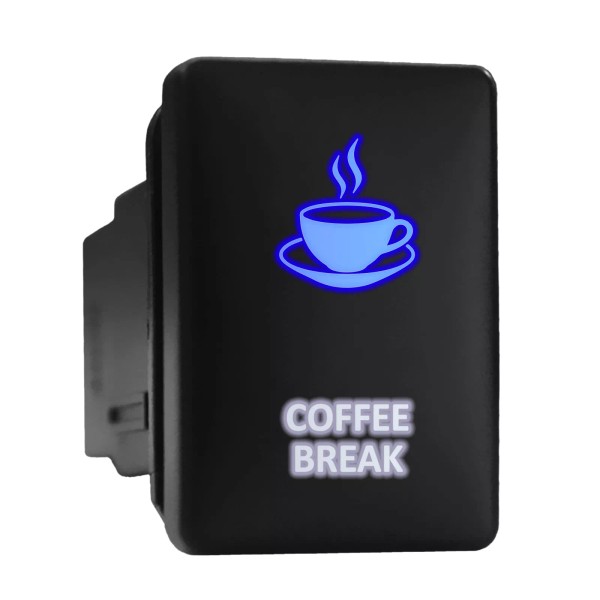 STark Industries COFFEE BREAK Blue/White Backlit Short Push Button 1.28"x