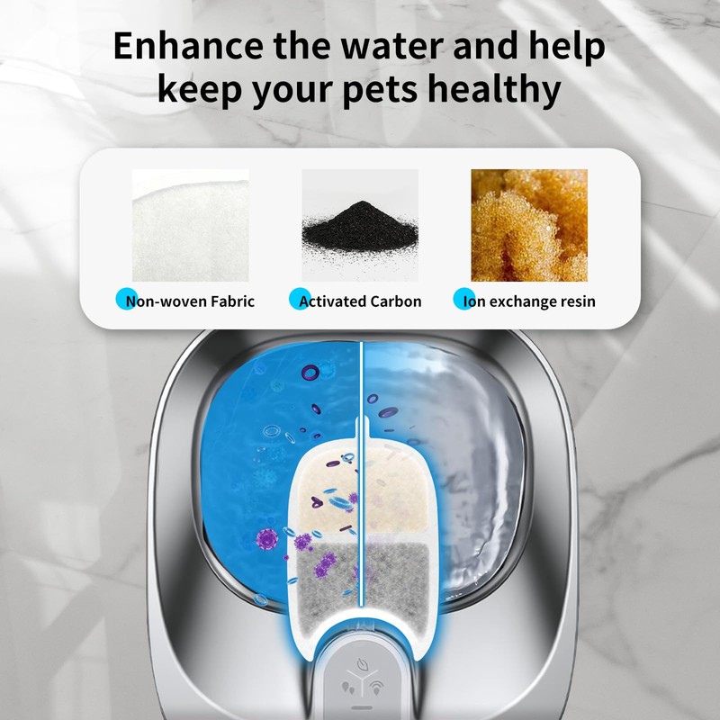 Kactoily 12 Pack Cat Water Fountain Filter & 12 Pump