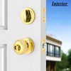 Probrico Polished Brass Keyed Entry Door Knob and Single Cylinder