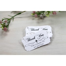 Baptism Tags - Thank You for Coming to My Baptism (Set of 12) (White)