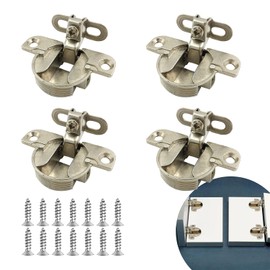 4 PCS Adjustable Cabinet Door Hinges,97 Degree Turning Axis Soft Close Cupboard Wardrobe Doors Hinges,Concealed Hinge for Kitchen Bathroom Window Wardrobe Bookcase