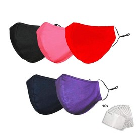 ASA Techmed Cloth Face Mask Reuseable Washable in Assorted Colors (5 Pack)