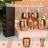 Craft Trade 16oz/500ml Pure Copper Moscow Mule Mugs with 4