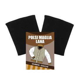 USIT, 8 x 9 cm Wool Cuffs Ideal for Jackets and Jackets Repair (Pair) Black