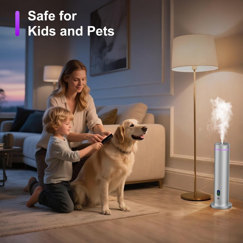 Waterless Diffuser, 1000 Sq.Ft Coverage, Essential Oil Diffuser with Tilt-Safe,