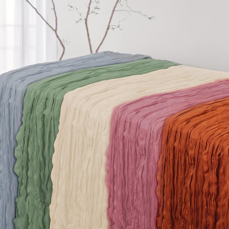Cheesecloth Table Runner , 90x400cm Boho Gauze Table Runner 13Ft