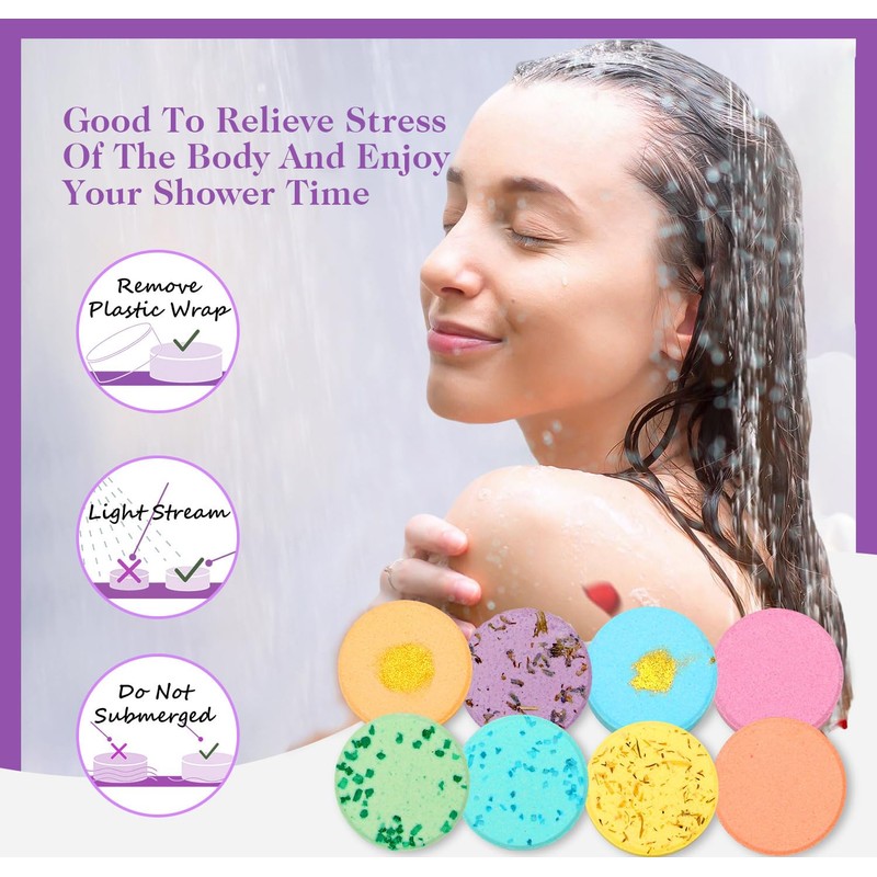 8-Pack Pure Essential Oil Shower Steamers | Aromatherapy for Stress