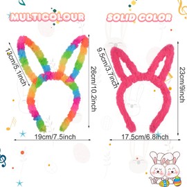 Candygirl Rabbit Ears Headbands, Rabbit Ears, Hair Bands for Party Favours, Cute Party Headband, Easter Costume (8 Pieces)