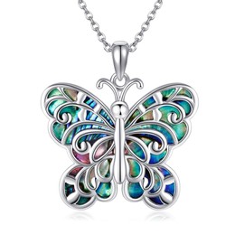AXOMY Butterfly Necklace Gifts 925 Sterling Silver Butterfly Pendant Necklace Butterfly Jewelry for Women