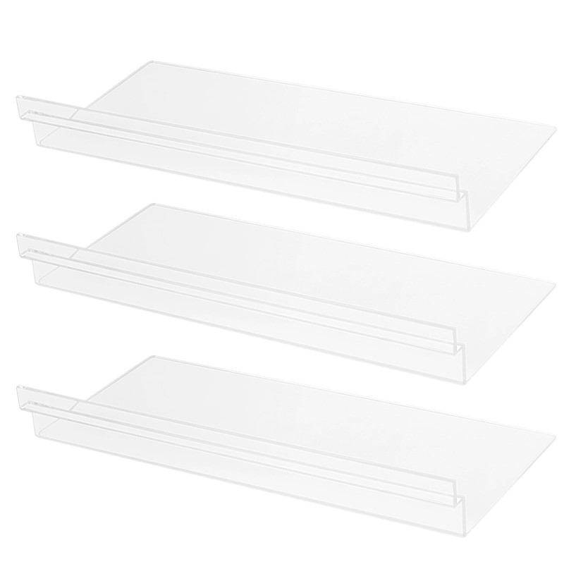 HEIHAK 20 Pack Clear Acrylic Slatwall Shelves 4.5 x 10