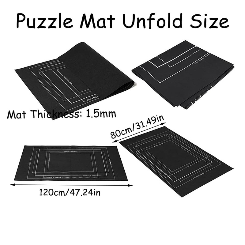 TINYOUTH Jigsaw Puzzle Roll Up Mat for 1000/1500/2000pcs Puzzle, 1.5mm