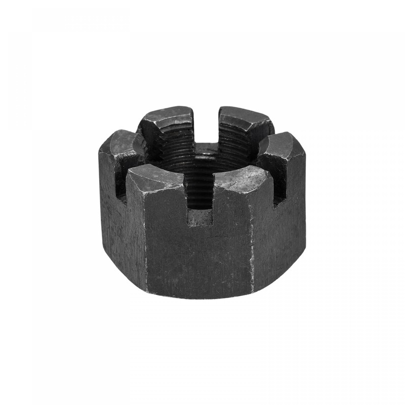sourcing map M33x2mm Hexagon Slotted Nut, Grade 4.8 Carbon Steel