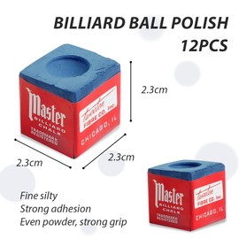 CATOR Professional Billiard Chalk, Billiard Chalk Accessories, Blue, Billiard Chalk, Billiard Chalk Accessories, Billiard Chalk for Amateurs and Professionals, Pack of 12