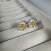 Sterling Silver & Gold Dipped Daisy Flower Stud Earrings