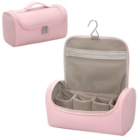 Haroranax Portable Travel Case for Dyson Airwrap Multifunction Curling Iron And Accessories, Travel Bag With Hook, Stores All Models Of Curling Irons And Accessories (Pink)