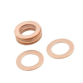 A ABSOPRO 15mm Inner Dia Copper Washers Flat Car Sealing Gaskets Rings 10pcs Item Replacement