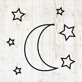 6 in Moon Sticker - Moonlight Night Phase Planet Lunar Full Eclipse - Vinyl Decal for Wall Car Home Bike Bottle Phone Laptop DWSV2374