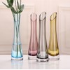 Happyupcity 9" Slanted Mouth Blue Glass Bud Vase, Single Stem