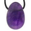 Lebensquelle Plus Amethyst drop pendant, drilled tumbled stone drop pendant