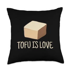 Vegan Tofu Design Love Veganism Tofu Throw Pillow, 18x18, Multicolor