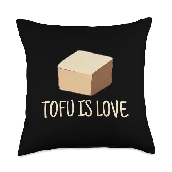 Vegan Tofu Design Love Veganism Tofu Throw Pillow, 18x18, Multicolor