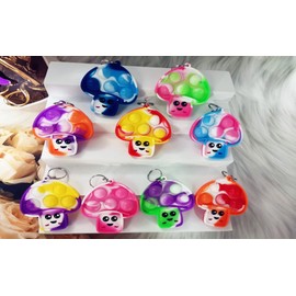 30 Packs Mini Backpack Pop Fidget Bubble Toys, Bulk Mushroom Classroom Students Prizes Birthday Party Favors Gifts